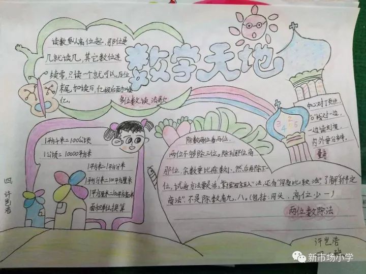 【校园新闻】“品品数学节”--新市场小学数学节之四年级绘制数学手抄报比赛