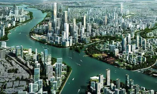 海珠区 广纸新城:280米临江地标 根据规划,广州将一江两岸一体发展