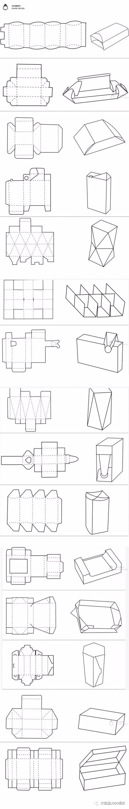 最全包装设计展开图丶结构图附带效果图过百款包装