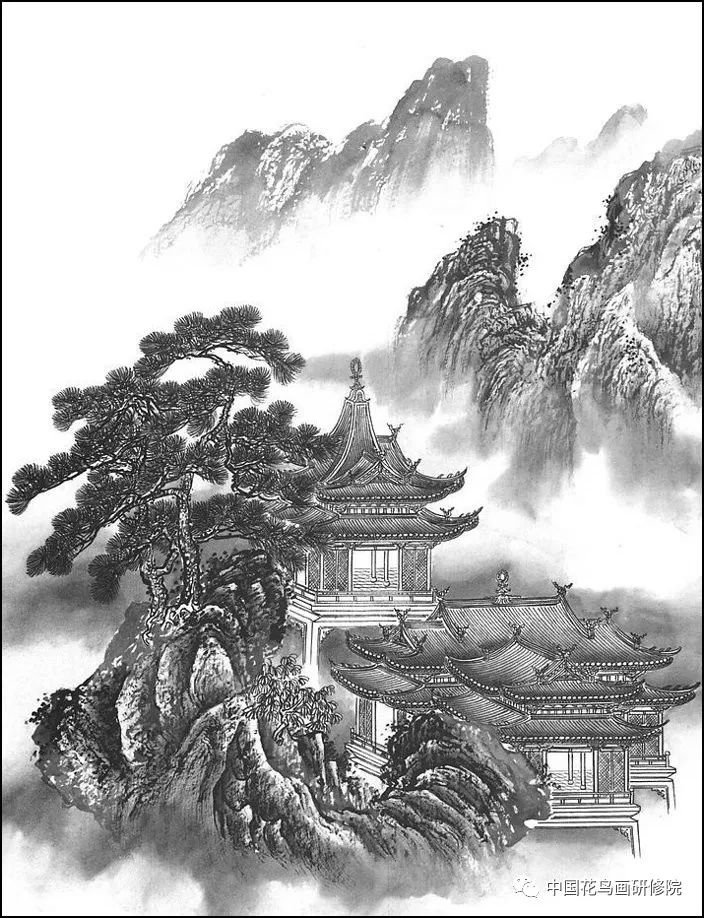 感受黑白静宁的艺术----白描山水风景!