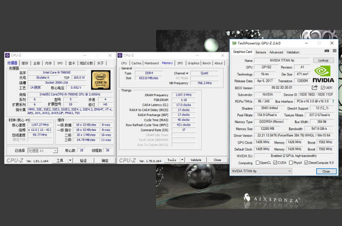 通过gpu-z软件,可以看到此平台使用的就是titan xp双路
