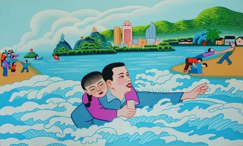 龙门农民画家创作"中国好人"主题画作 传递好人精神