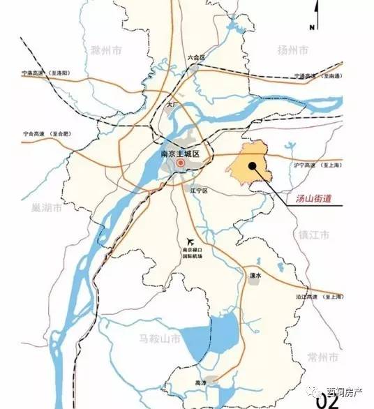 汤山新城其功能定位为国家级温泉旅游度假区;南京都市发展区内以旅游