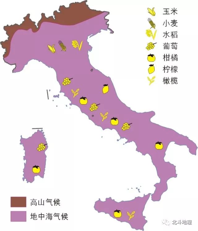 意大利地形简图
