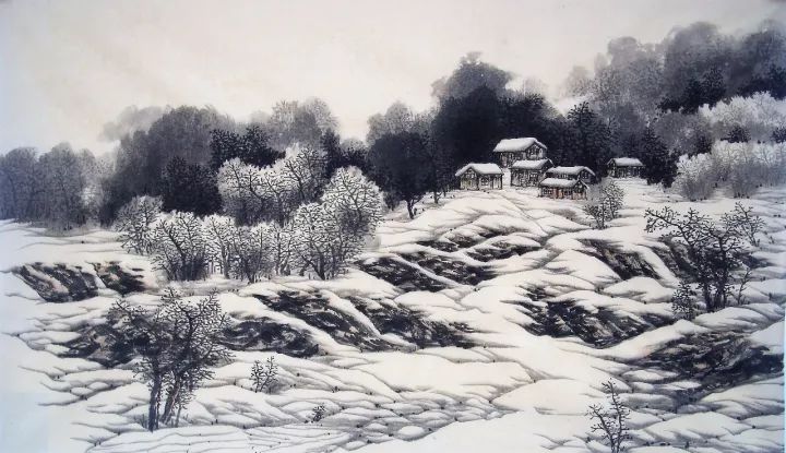 作品展范亮雪景山水画欣赏