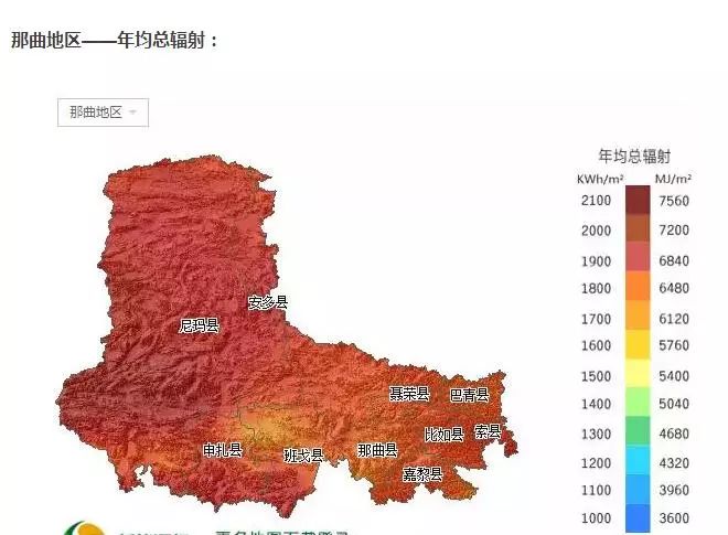 收藏西藏所属各市太阳能资源分布地图集锦