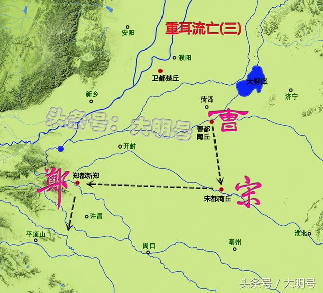 图解《史记晋世家》第8期—晋文公重耳流亡路,共经8国19年