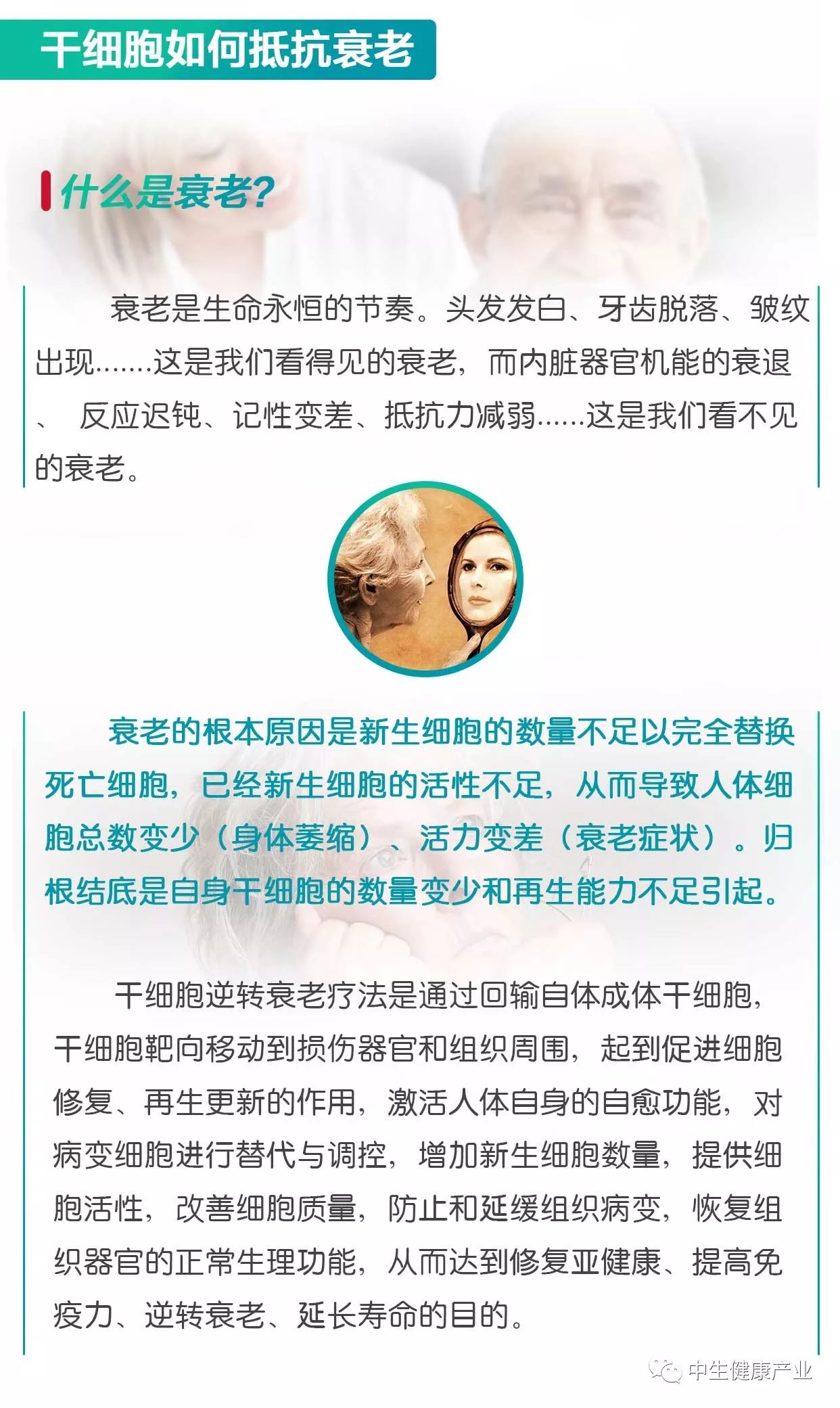 中生健康:一图带你认识干细胞抗衰保健