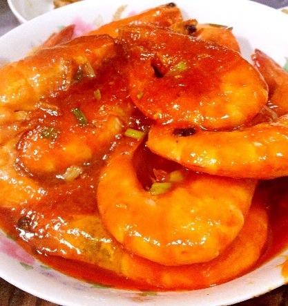 中餐厅黄晓明拿手菜茄汁大虾的做法