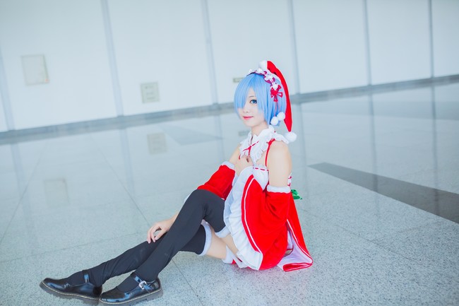 超萌超可爱圣诞蕾姆场照cosplay