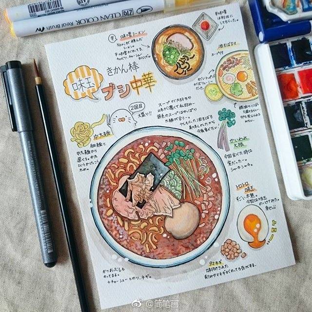 可爱的美食手帐:来自日本插画师 ponta 绘画作品