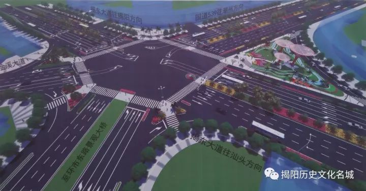 进贤门大道延伸段包括空港段,桥梁和揭东段三部分,大桥南侧位于空港