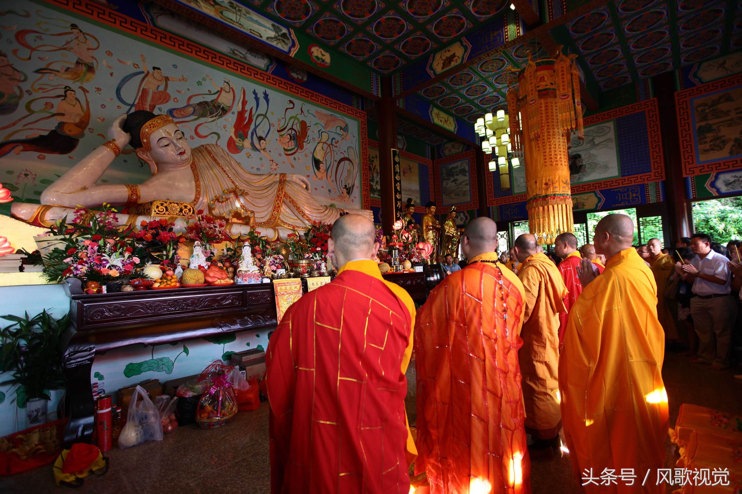 实拍海南陵水三昧古寺卧佛殿落成典礼,数百年历史的