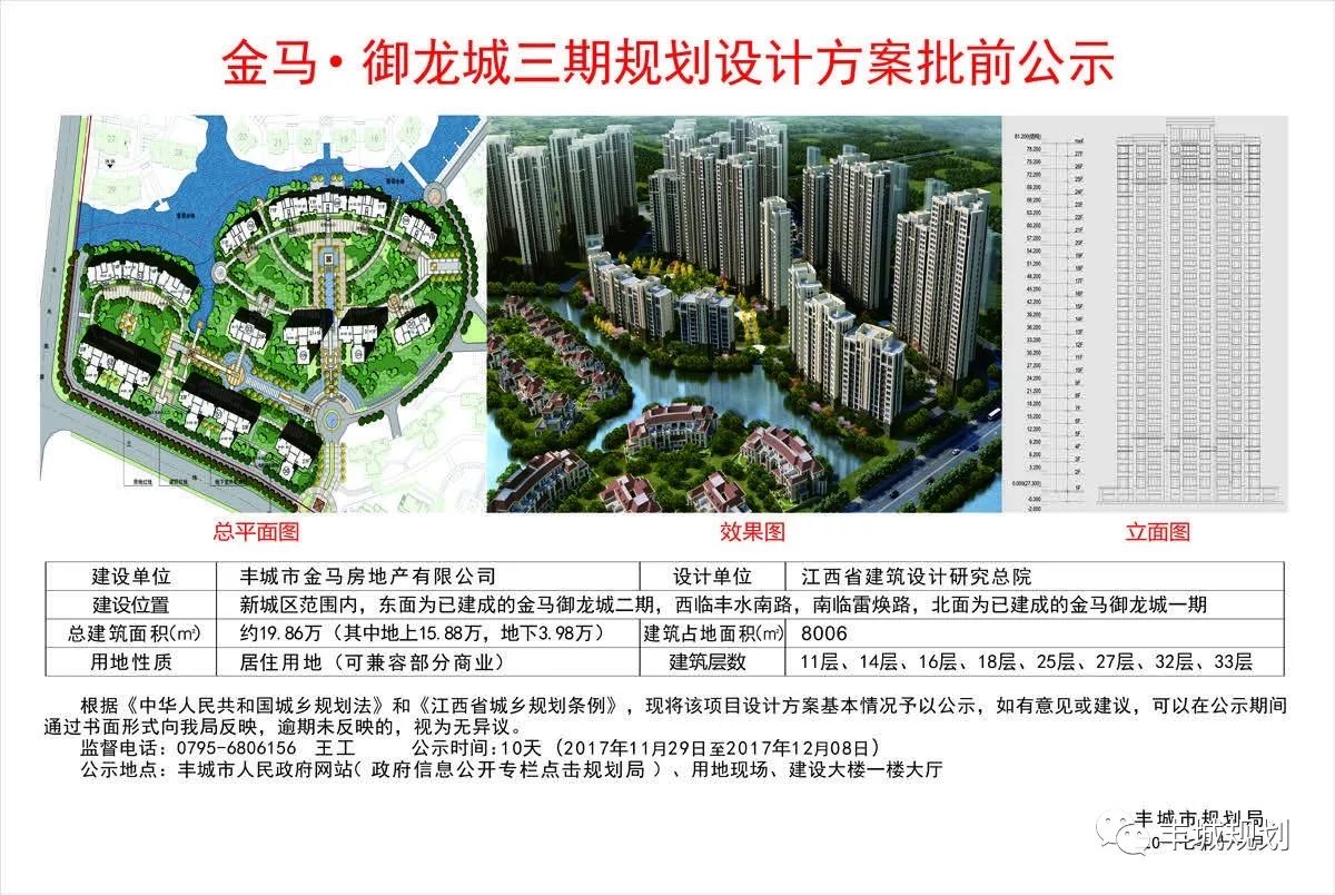 金马·御龙城三期规划设计方案批前公示