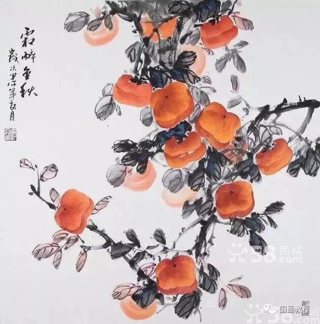 100副柿子作品欣赏学习的好素材2