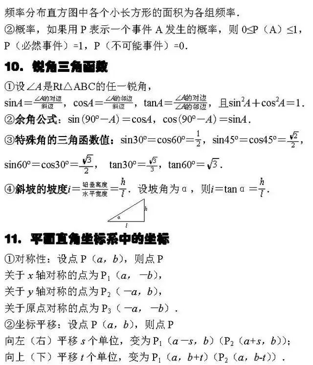 干货 初中数学重要公式大全 珍藏版 中学生都用得着