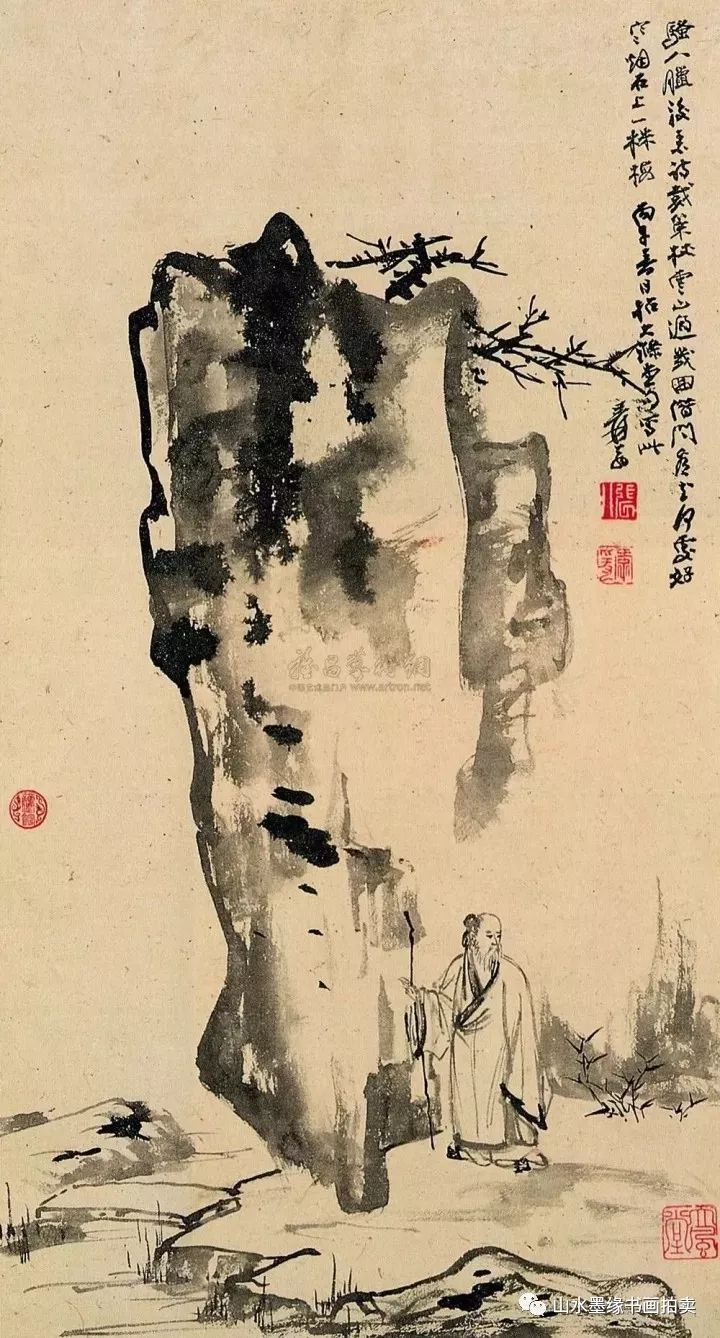 享誉世界画坛的现代画家张大千也酷爱收藏奇石,他客居美国洛杉矶时