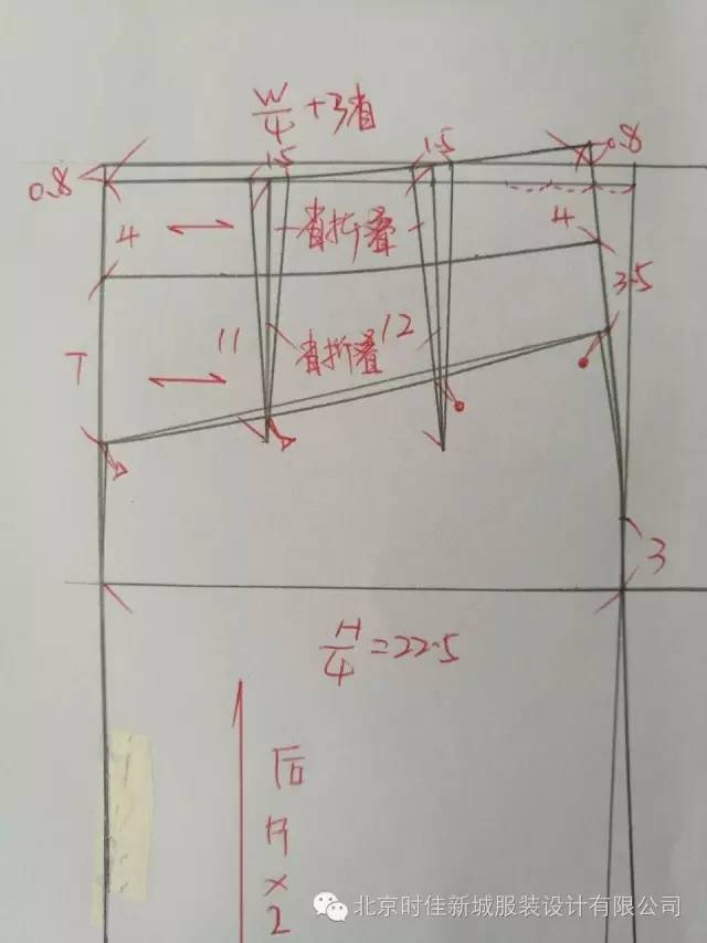 经典a字牛仔短裙的制版教程