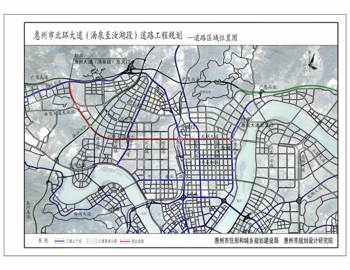 来源:市住房和城乡规划建设局官网 北环大道(汤泉至汝湖段)示意图.