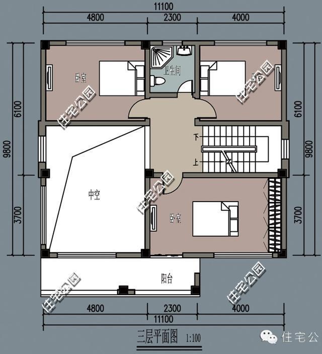 5套10x11米别墅户型,为啥都说第3套更适合农村?