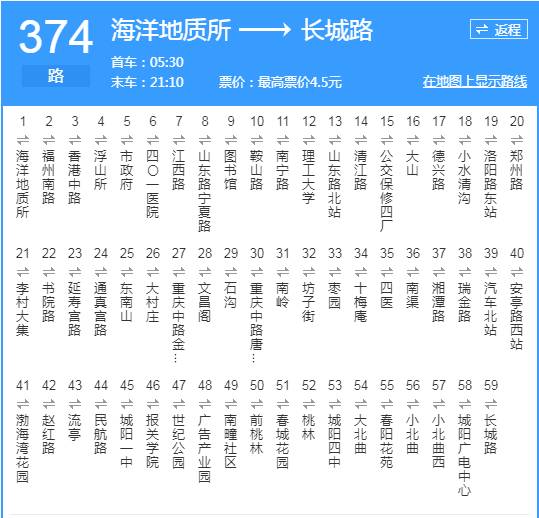 青岛374路公交青岛373路公交青岛372路公交青岛371路公交青岛370路