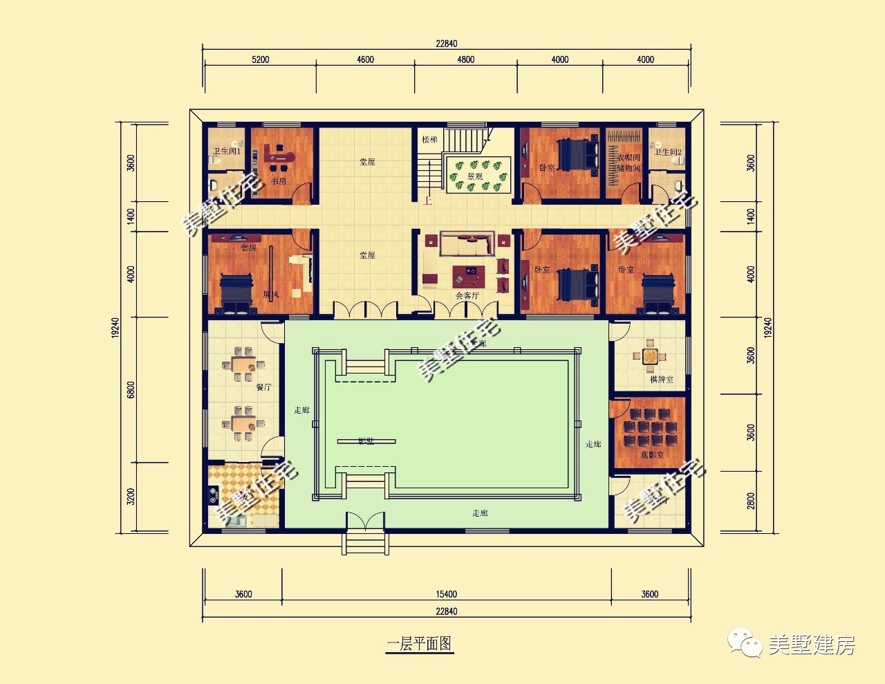 平面图典型的中式风格农家小院,见多了很平竖直的现代房屋,这种具有