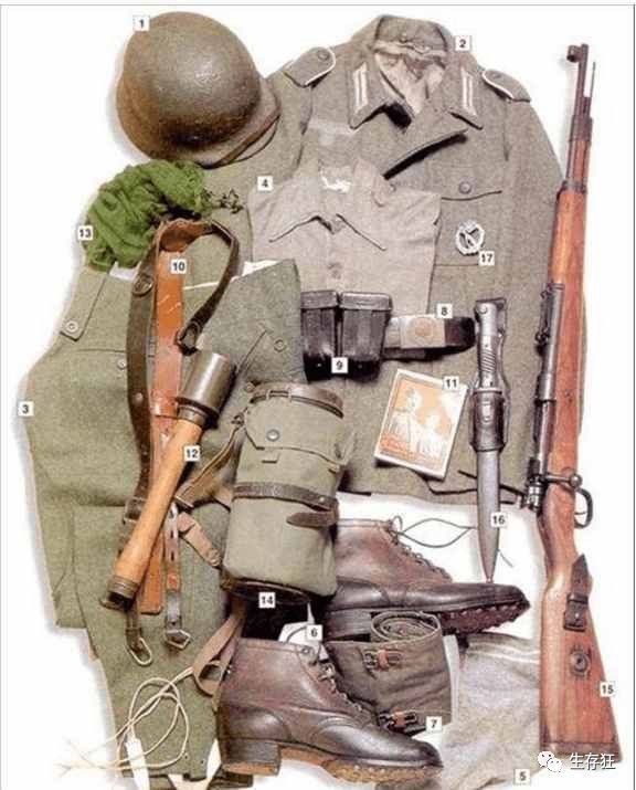 二战中德军携带的单兵装备做到细致入微