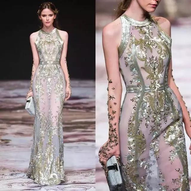 michael cinco in 2017秋冬 他的晚礼服同样精巧考究,厚重的华丽感和