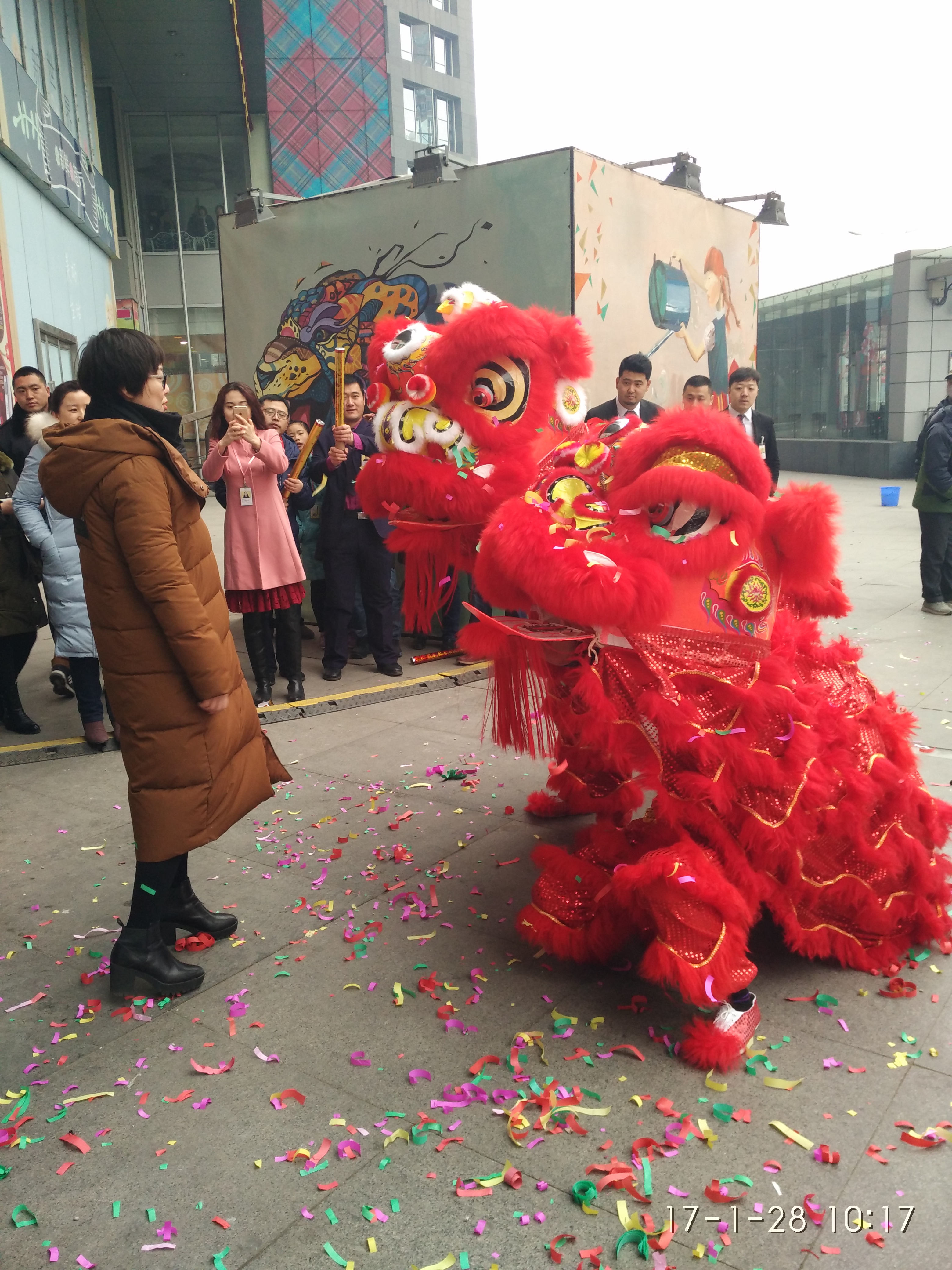 中国传统舞狮表演