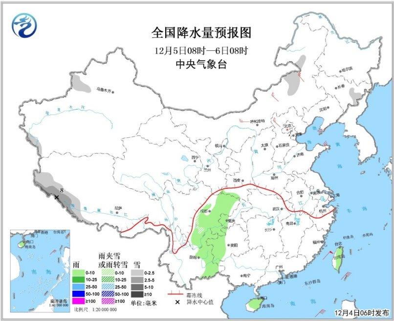 西藏西南部局地有大雪;西南地区东部,云南东部以及海南岛等地有小雨或图片