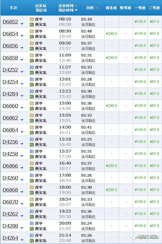 西成高铁汉中站票价一览表丨本月6号首发车票你抢到了