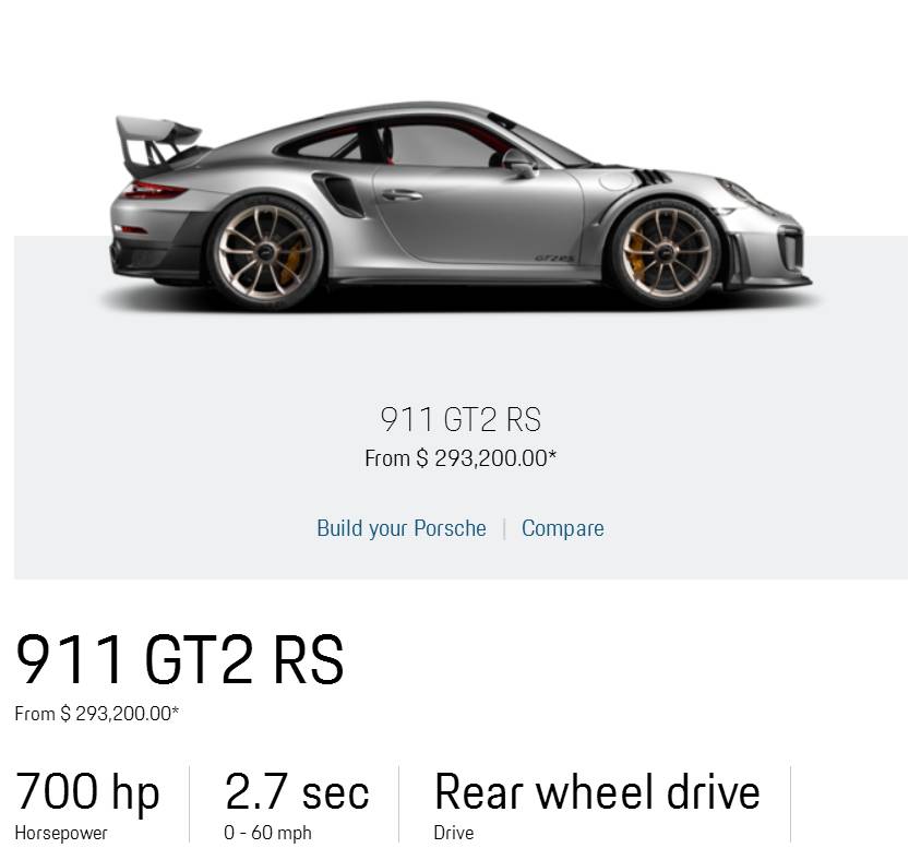 保时捷911 gt2 rs=911 turbo s-四驱-130公斤 120马力 空力套件 赛车