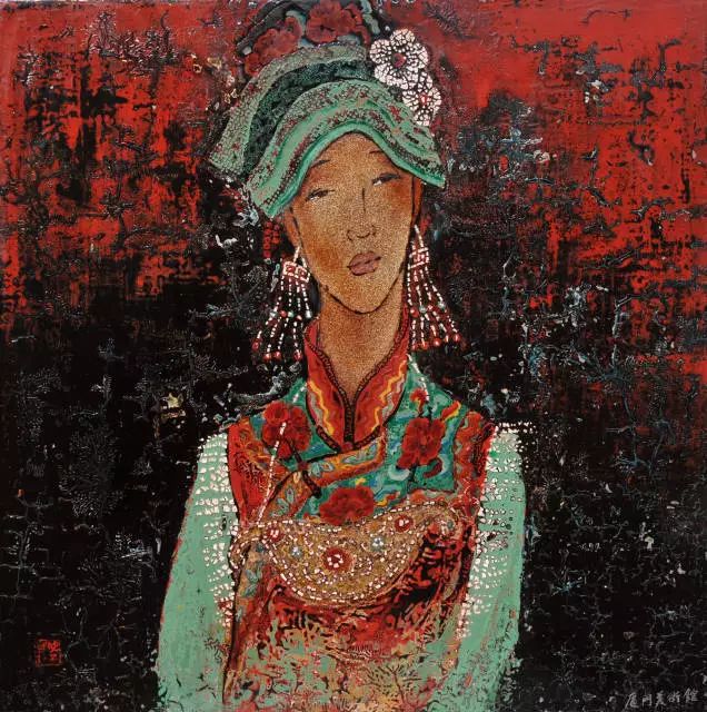 刘晓杰 《羌族女子》60×60cm 2011年