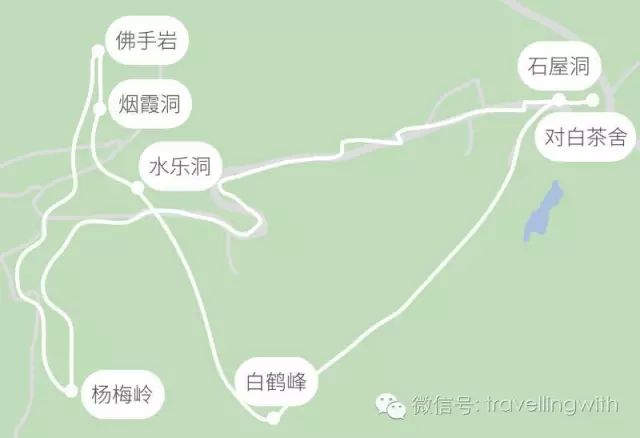 石屋洞——水乐洞——烟霞洞——佛手岩——杨梅岭