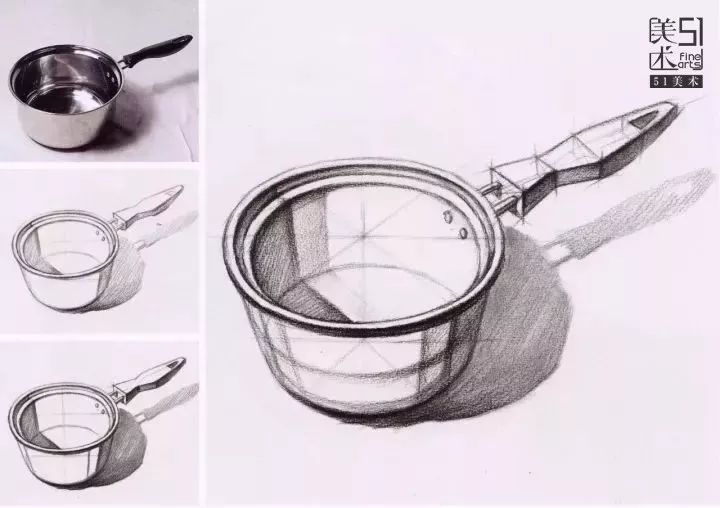 供大家临摹学习 ▽ (前方高清图可放大观看) 素描静物的结构 单个景物