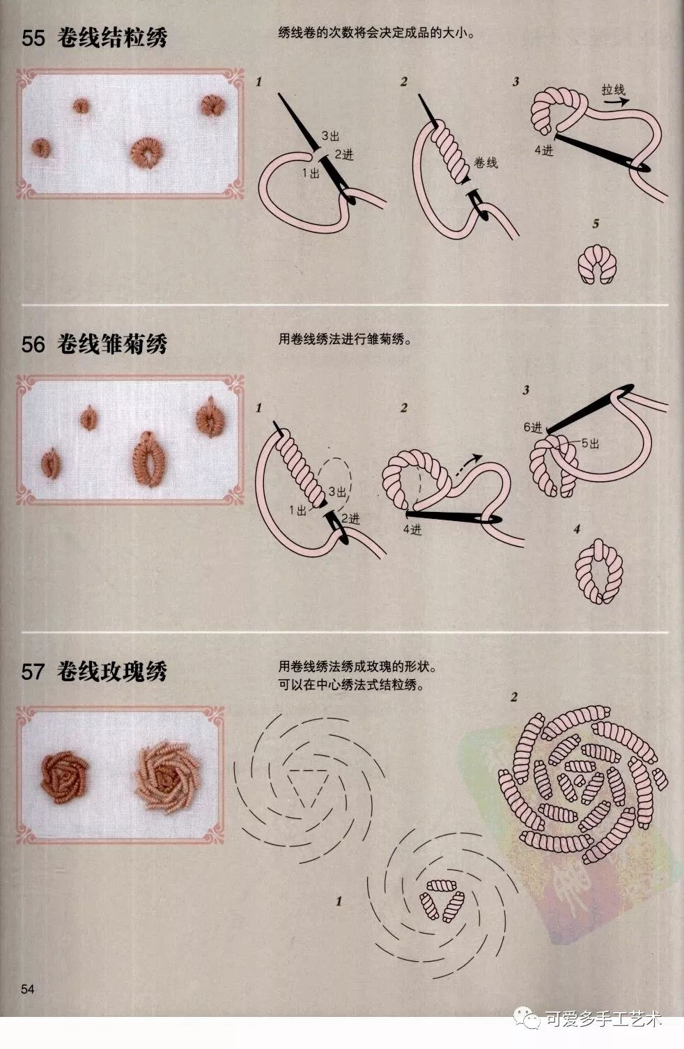 100种刺绣的针法教程学会基础的针法是必须的如果是新手想试着绣但是