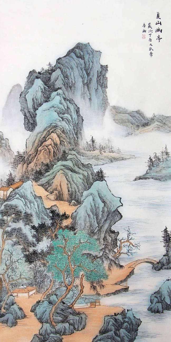 钟美景国画山水作品赏析:古意悠然桃源春