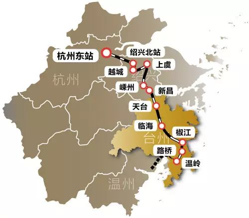 【杭绍台铁路线路图】