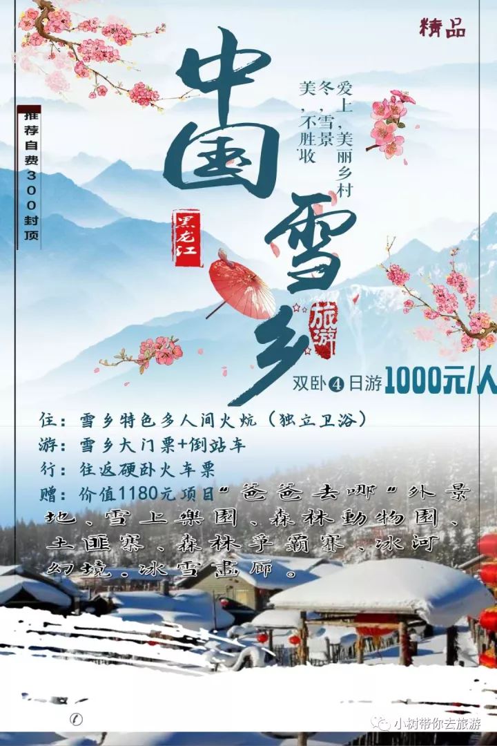 【小树旅游】推出雪乡火车团.更安全快捷.双卧 动车更多出行方式.