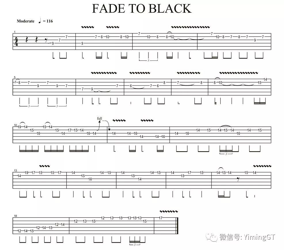 fade to black 的电吉他前奏,整段solo在主唱james的木吉他衬托下更加