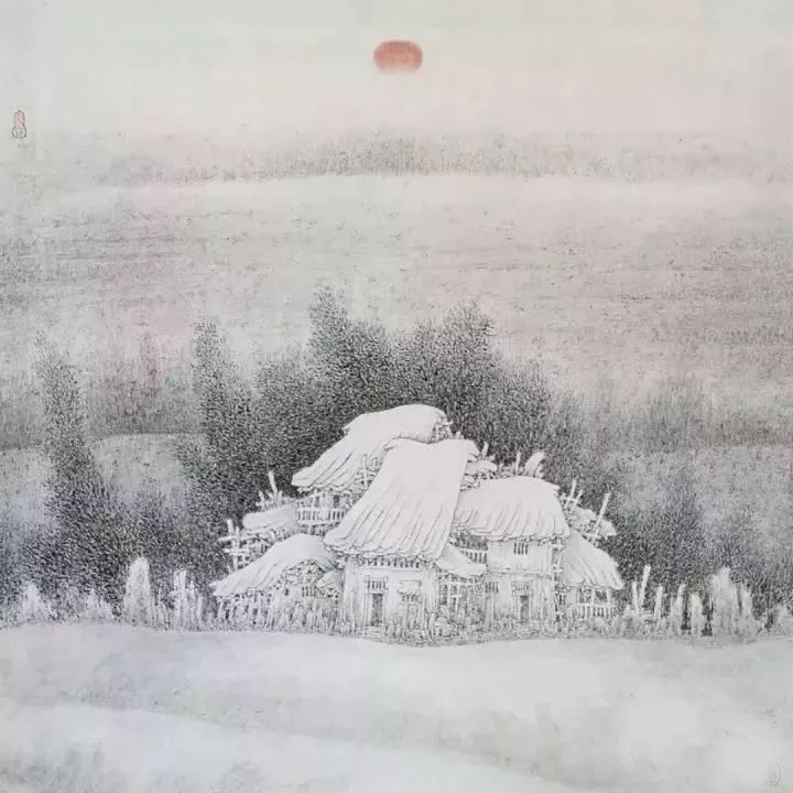 【关注】著名画家王孟义—心中的山寨村舍