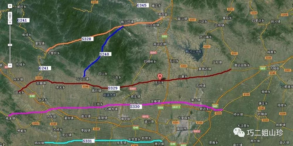 新增的一条道路为240省道与县道"内乡-郑湾"连线,并且不经过马山口集