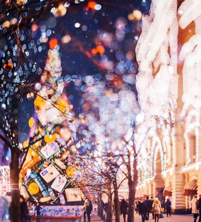 绘画参考冬日下雪的哥本哈根和莫斯科城市街景