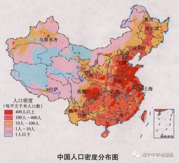 人口密度地区排名_中国人口密度图