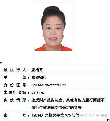 兴国县人民法院关于对二0一六年第一期曝光失信被执行人名单予以更新的公告 综合 第38张