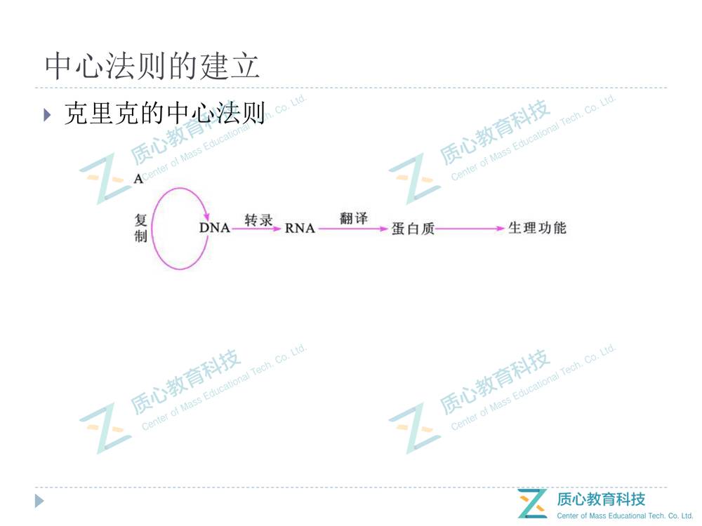 其中会详细介绍其 重要 核心知识点: 克里克的中心法则