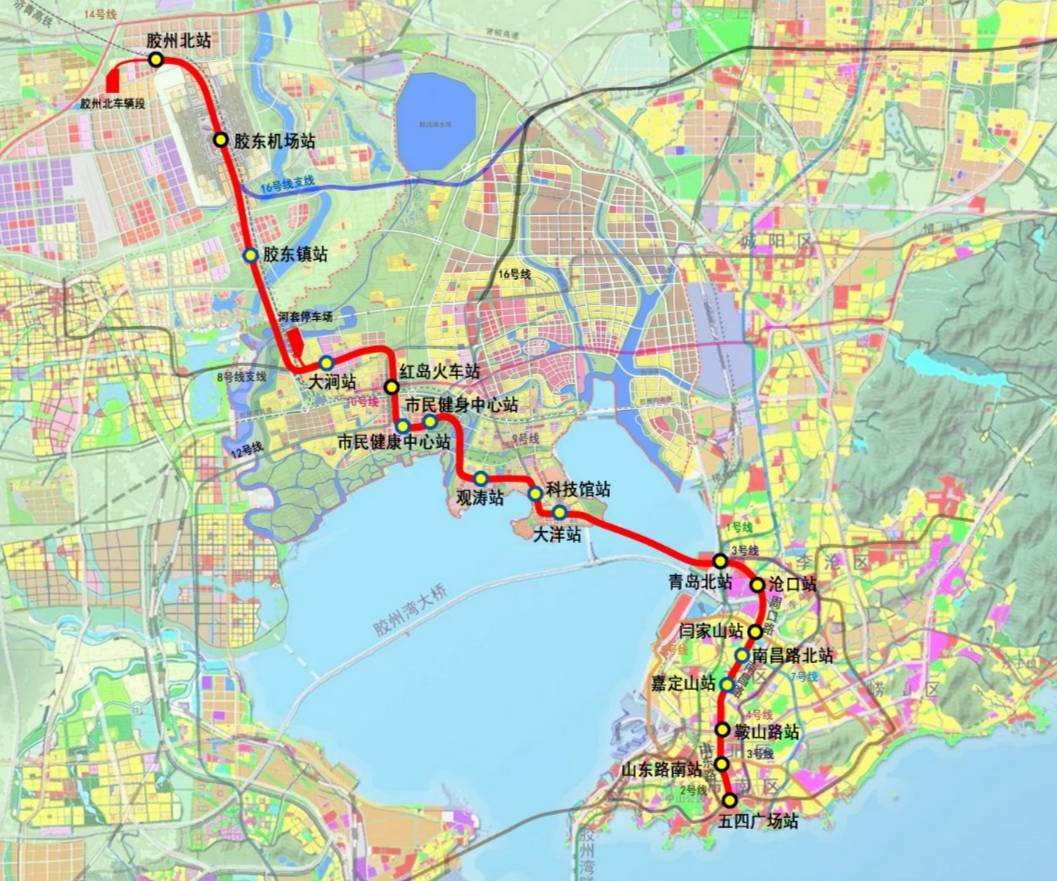 青岛7条地铁线计划开通时间公布,来看看这7条地铁线"最全"线路图