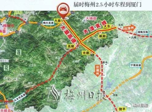 据了解 大潮高速公路(含大漳支线) 全长约120公里 今年1至10月,大潮