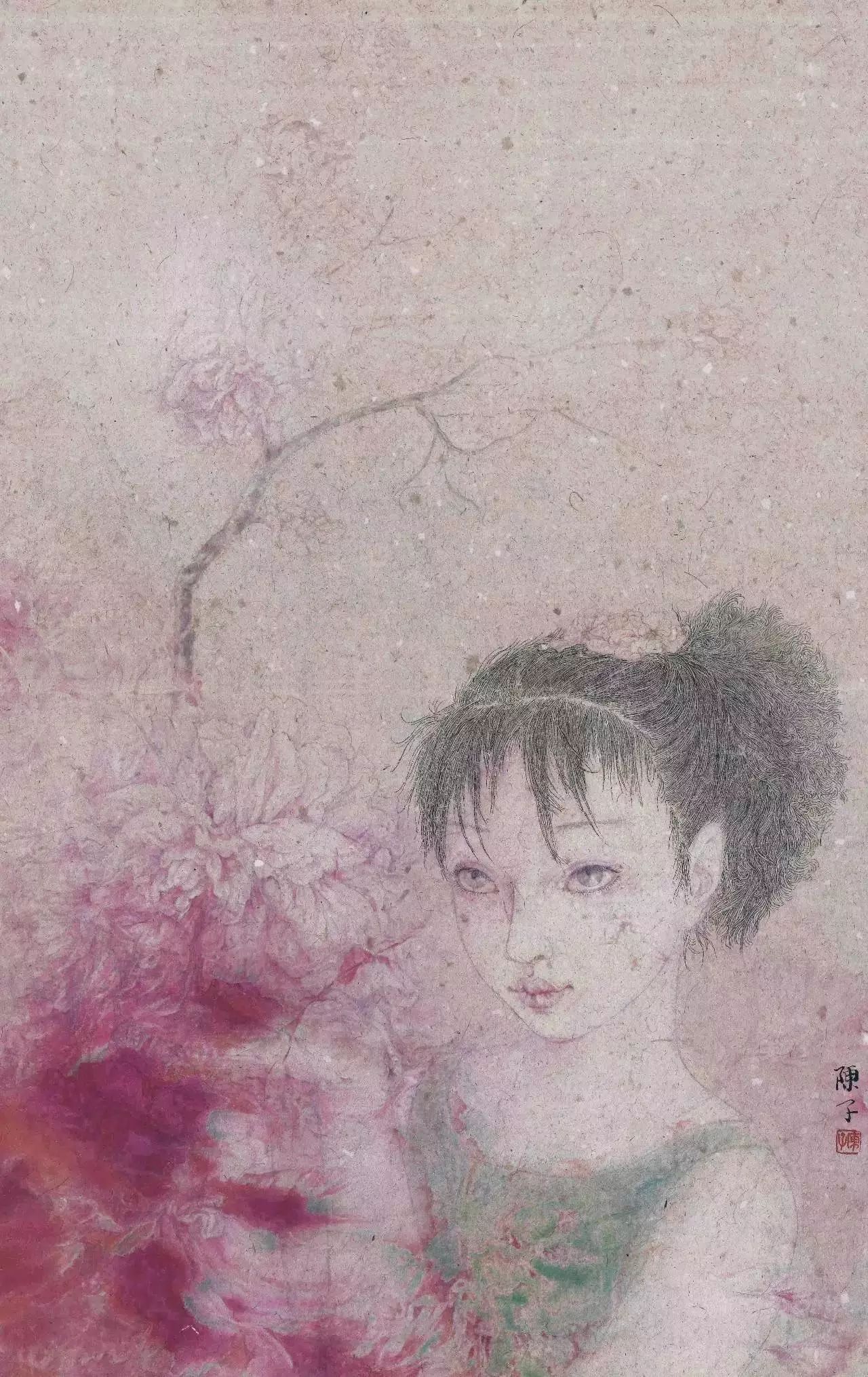 惠安女画惠安女陈子重彩工笔人物画80幅