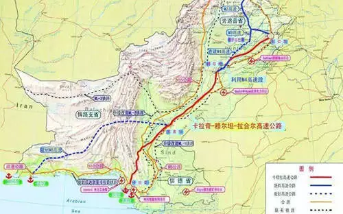 上图红线为卡拉奇至拉合尔高速公路拉合尔轨道交通橙线项目(上图